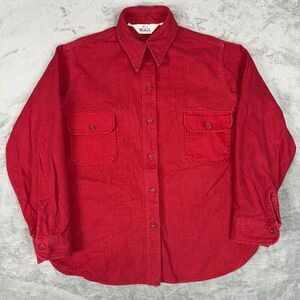 Vintage 80s Woolrich Shacket Chamois Adult Button Up Shirt Work Heavy Red Large‎